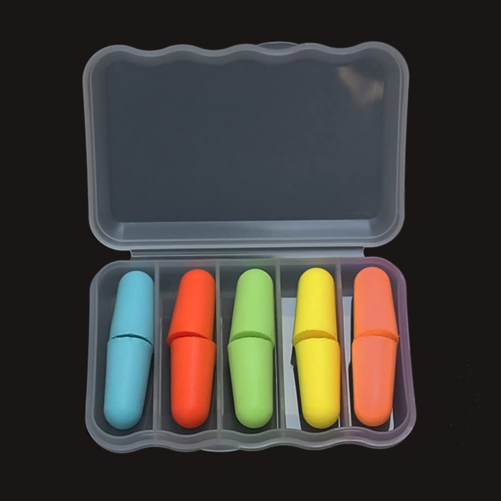 Ear Plugs,5 Pairs Resuable Earplugs Noise Cancelling Ear Plug for Hearing Protection Sleeping Travel Concerts Studying Work Loud Noise Snoring(Foam Ear Plugs)