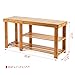 HOMFA Bamboo Shoe Rack Bench 3-Tier, Entryway Storage Organizer with Seat, Shoe Shelf for Boots, Multi Function Furniture for Hallway, Bathroom, Living Room, Corridor Natural Color