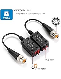 VIMVIP [Upgraded] 4 pares split conjunta Mini CCTV BNC HD-CVI TVI AHD pasivo de vídeo Balun