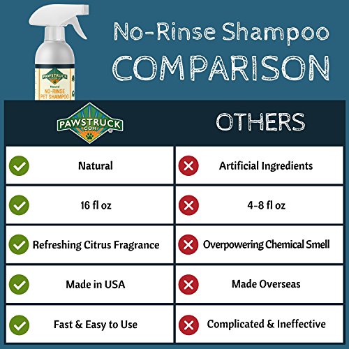 NoRinse Dry Dog Shampoo for Dogs, Puppies, & Other Pets (16 fl oz