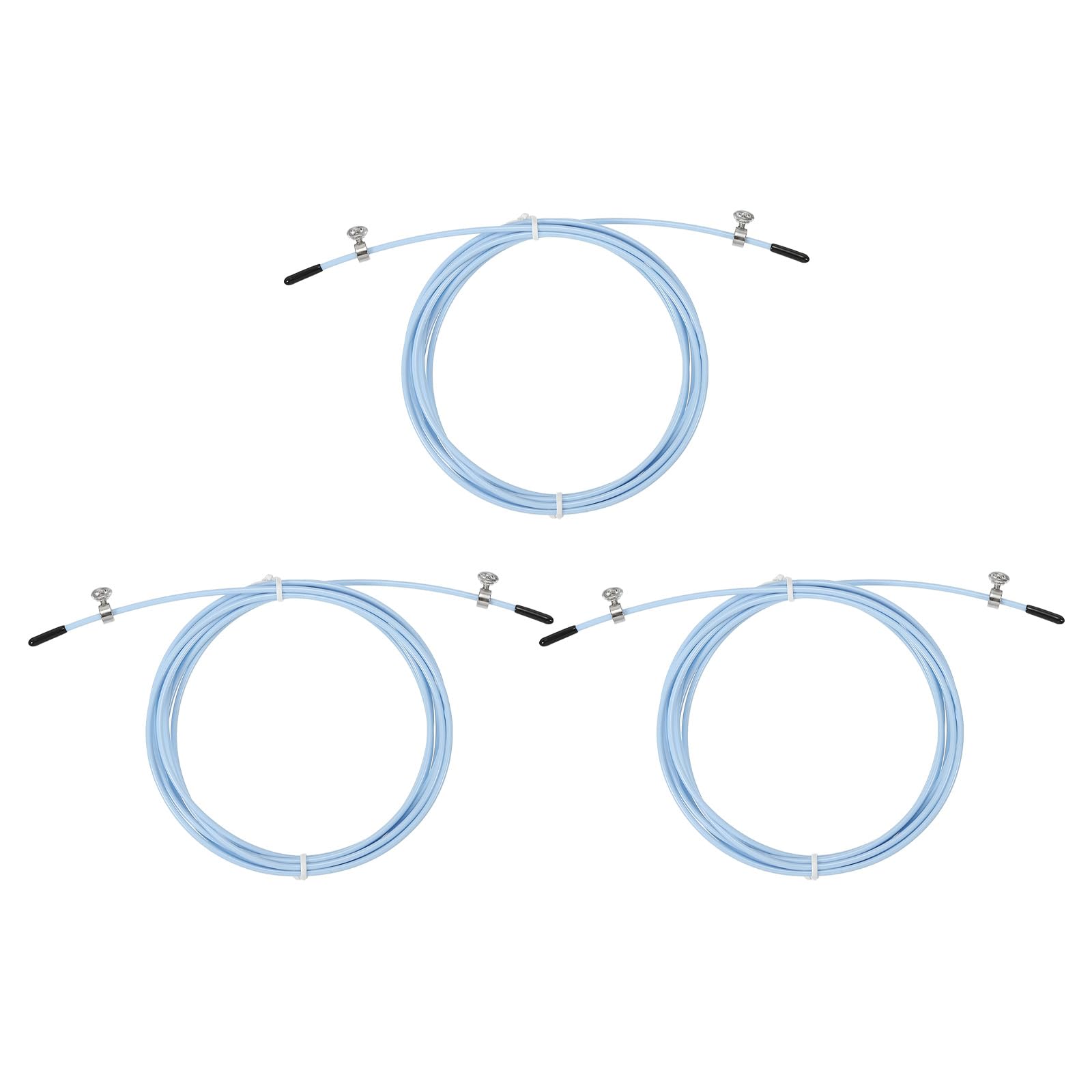 PATIKIL 10Ft Speed Jump Rope Replacement Cable, 3 Pack 2.5mm Professional Skipping Rope Steel Wire Replace for Rope Skipping Training, Blue