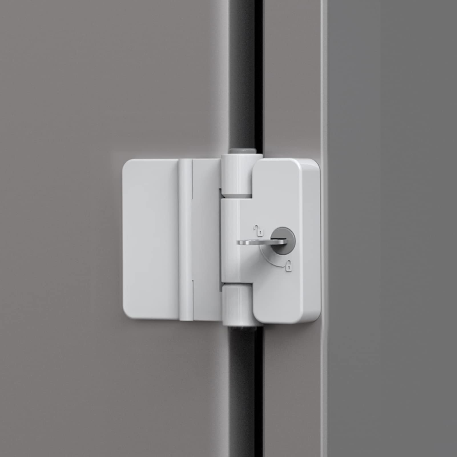 Photo 1 of 1 Pack Refrigerator Door Locks Double Button Adhesive Fridge Lock with Keys, File Drawer Lock, Child Proof Freezer Door Lock and Child Baby Safety Cabinet Locks