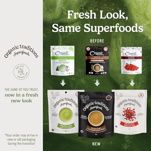 Organic Traditions Matcha Latte Powder, Japanese Matcha Green Tea With Coconut Milk, Naturally Occurring Caffeine And L Theanine, Lightly Sweetened Instant Latte Drink With Probiotics, 150g / 5.3oz
