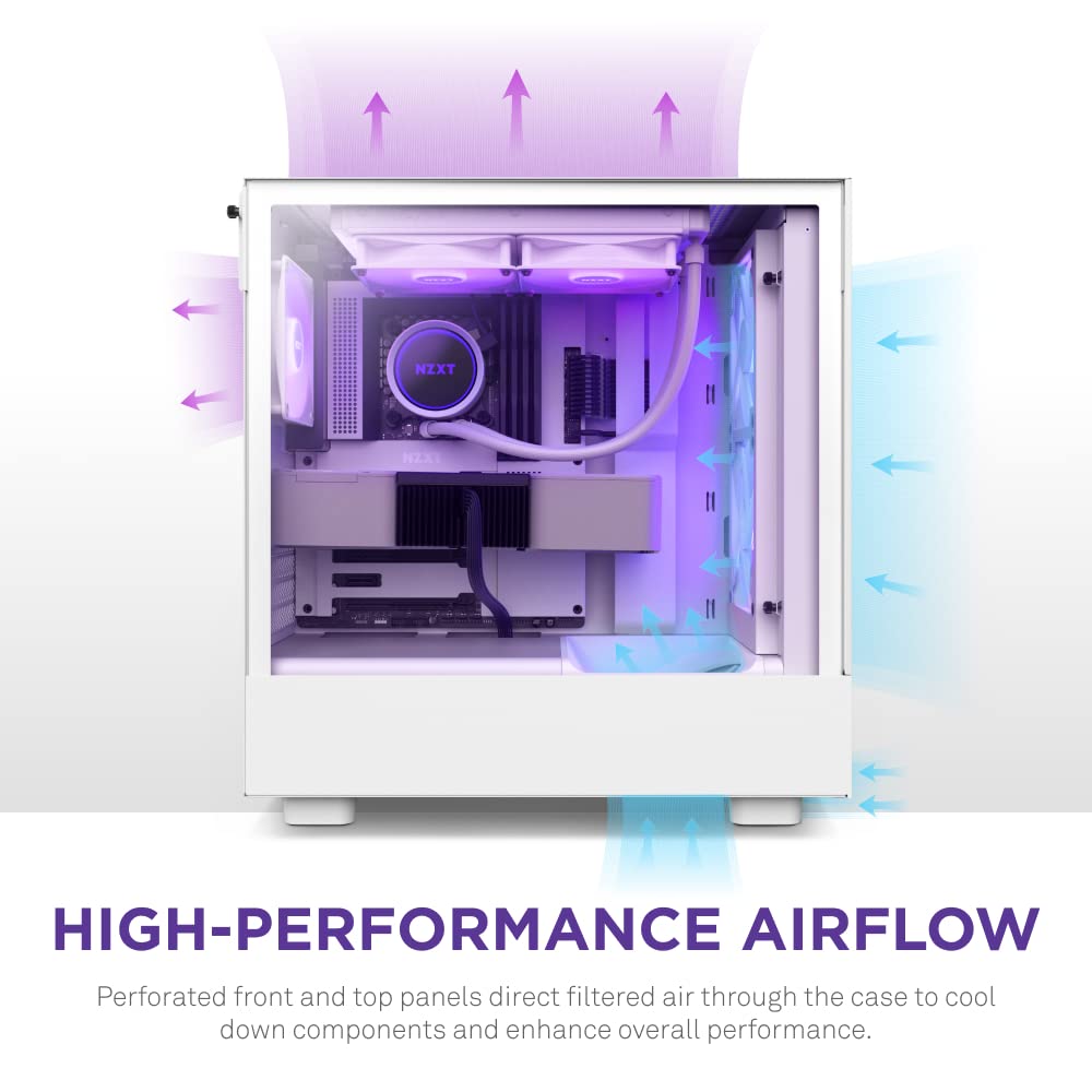 Mua NZXT H5 Flow RGB Compact ATX Mid-Tower PC Gaming Case – High ...