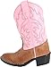 Girls Leather Cowboy Boots in Pink & Brown 2 M US Little Kid