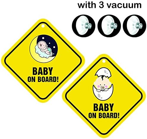 Billy Bum Baby On Board Background Baby Journey Windows 2 Stickers with 3 Vacuum (Combo-1)