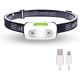 500 Lumens USB Rechargeable Headlamp,Lightweight,Super Bright LED Running Headlamp for Runner,Rainstorm Waterproof…
