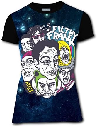 YEAA Women's 3D Print Custom Funny FILTHY FRANK Head Tee Shirts T-shirt