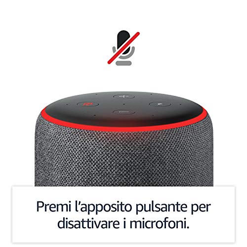 Amazon-Echo-3-generazione-Altoparlante-intelligente-con-Alexa-Tessuto-grigio-mlange