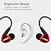 KINVOCA Running Earbuds Over Ear Buds with Microphone Remote Noise Cancelling Earhook Headphones Sweatproof In Ear Earphones Kids Gym Jogging Workout Exercise for iPhone Android iPad Samsung Wine Red
