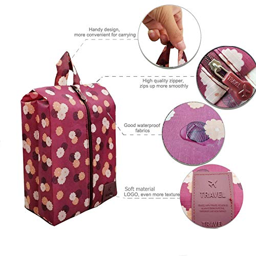 M-jump 4 Pack Shoe Bags,Portable Oxford Travel Shoe Bags with Zipper Closure (4 Pack)