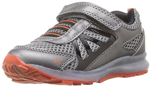 carter's Light-Up Specter Sneaker (Toddler/Little Kid), Gunmetal/Orange, 9 M US Toddler