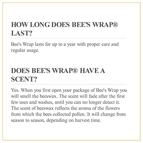 Bee's Wrap Cheese Wrap 3 Pack, Eco Friendly Reusable Beeswax Food Wraps