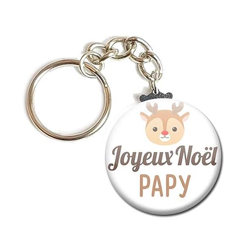 Porte Cles Chainette 3 8 Centimetres Joyeux Noel Papy Blanc Idee Cadeau Accessoire Grand Pere Papi Pepe Parent Amazon Fr Handmade