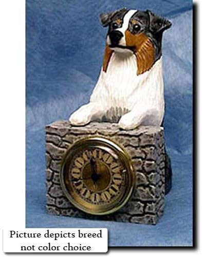 Michael Park Blue Merle Australian Shepherd Mantle Clock