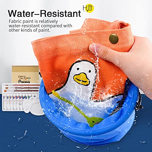 COLORFUL Fabric Paint Set for Clothes with 3 Brushes,1 Palette and 12