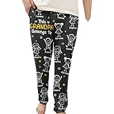 DATTYCAFT This Grandpa Dad Belongs To - Personalized Pajama Pants, This Grandpa Grandma Belongs To Pajama Pants, Custom Grandparents PJs with Names, Christmas Keepsake Gifts for Family