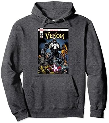 Unisex Marvel Venom Lethal Pileup Comic Cover Graphic Hoodie 2XL Dark Heather