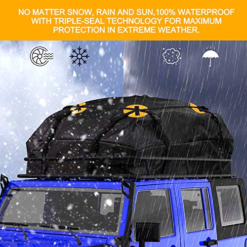 image for Conthfut Rooftop Cargo Bag - (15 Cubic Feet) Coated Zippers & Heavy Du