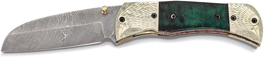 Damascus Steel Tinted Camel Bone Handle Knife