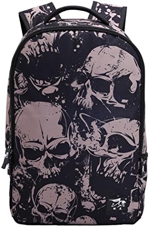 Flake Rain Womens / Mens Fashionable Beautiful Personality Domineering 3D Pattern Casual Bags Teenager Student Backpack Outdoor Travel Bags(GreySkull)
