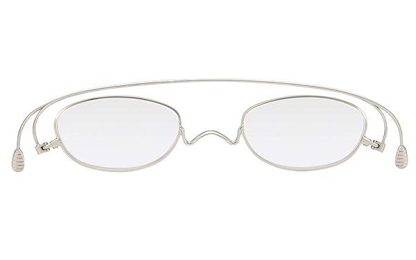 薄さ2mmの老眼鏡ペーパーグラス「オーバル」携帯用付属ケース付き。 (+1.5, シルバー)
