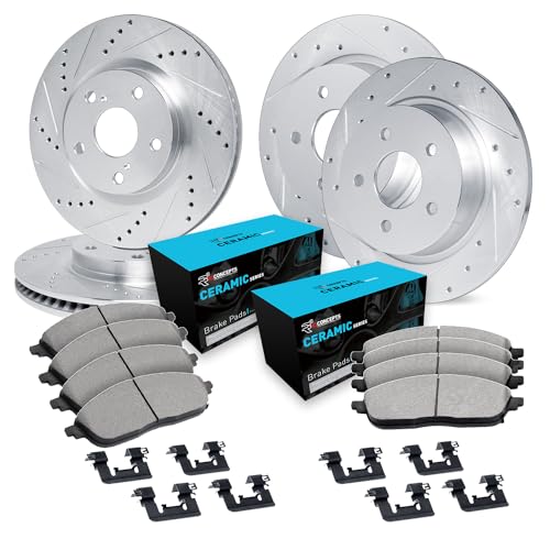 R1 Concepts Front and Rear Brake Kit Fits 2013-2018 Lexus ES300h, ES350