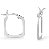 Boma Jewelry Sterling Silver Square Snap Down Hoop Earrings