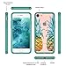 True Color Case Compatible with iPhone 7 Case, iPhone 8 Pineapple Case, Tropical Watercolor Pineapples Printed on Clear Hybrid Cover Hard + Soft Slim Durable Protective TPU Bumper Cover - Teal