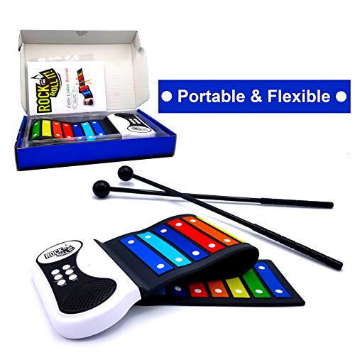 Rock and Roll It Rainbow Xylophone. Portable & Flexible Standard Size