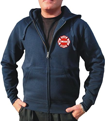 Hooded Jacket Navy, Chicago Fire Department Chest Emblem