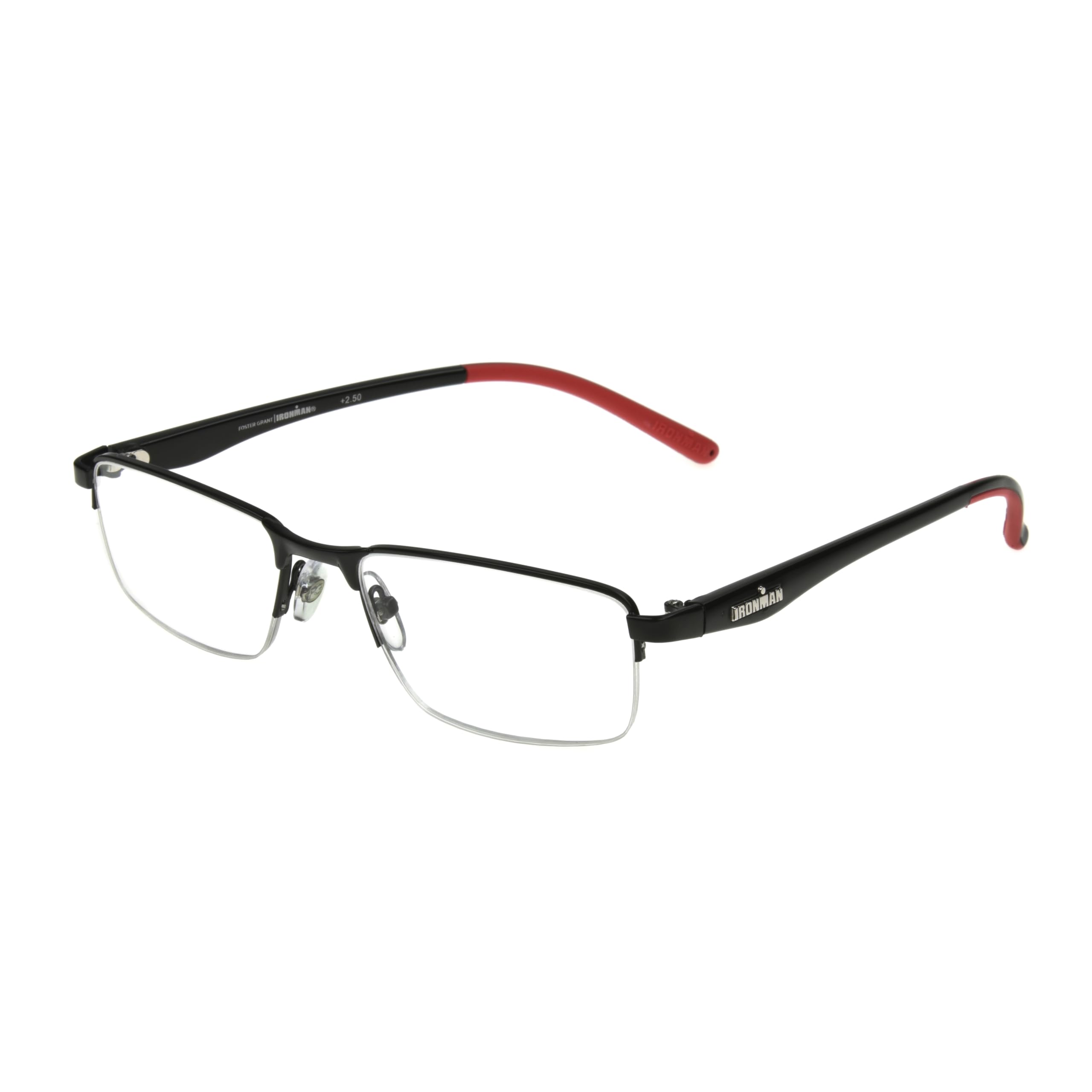 Photo 1 of Foster Grant IRONMAN Men's Expedition Rectangular Reading Glasses, BLACK, 1.5x