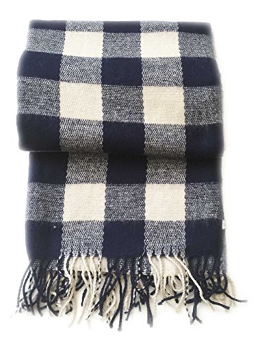 Aesthetinc Classic Oversize Buffalo Checkered Tassel Thick Knit Oblong Scarf Wrap Shawl 26