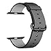 MXY Fine Woven Nylon Strap Replacement Wrist Classic Bracelet Watch Band For Apple iWatch Series 1 Series 2 (42MM-Black)