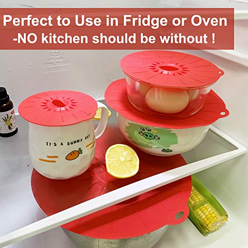 Set of 5 Heat Resistant Microwave Cover Various Sizes Silicone lids