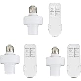 Remote Control Light Sockets,E26/E27 Bulb Base Holder with Timer,No Wiring Wall Mounted Wireless Light Switch Kit for Garage,Closet,Attic,Stairwell Light Remote(3 Pack)