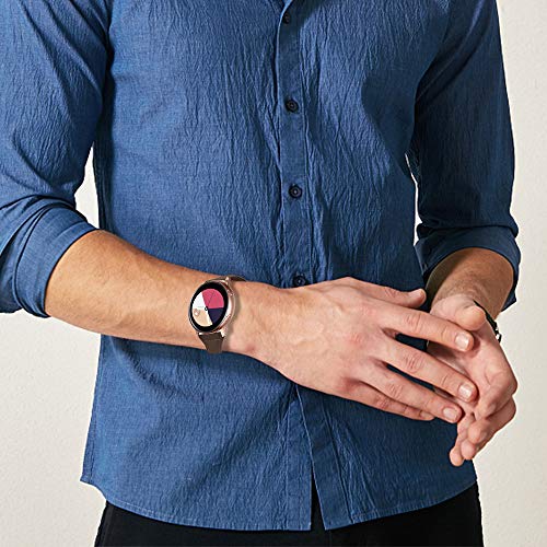 EZCO Leather Bands Compatible with Samsung Galaxy Watch Active/Active 2 / Galaxy Watch 42mm / Gear Sport, 20mm Slim Genuine Leather Watch Strap Replacement Wristband for Galaxy Watch 42mm R810 - Thumbnail 6