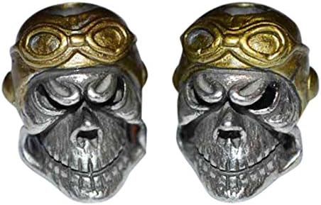 Aces High WWI Fighter Pilot Paracord Skull Bead Twin Pack