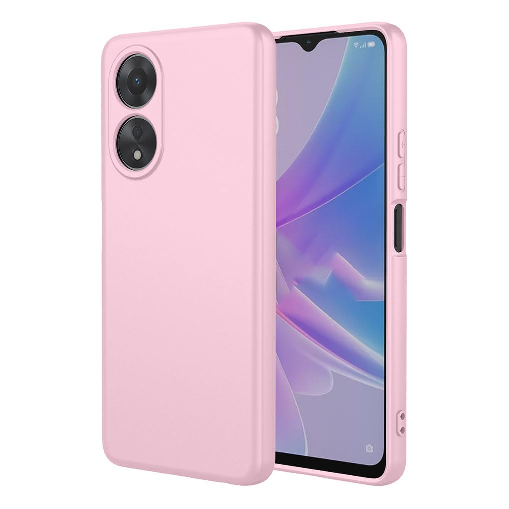 SEAHAI Case for OPPO A17 / OPPO A17K, Ultra Thin Silky-Soft Touch Liquid Silicone Phone Cover with Shockproof Airbag Design, Premium TPU Bumper Fashion Case - Pink