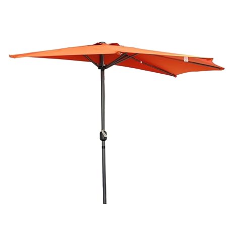 Angel Living 270cm Sonnenschirme mit Kurbel Halbrund UV-Schutz 40+ Wasserabweisend Terrassen Sonnenschirm Balkonsonnenschirm 
