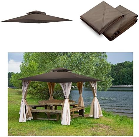 GC Global Direct 2 – Tier Rectangular Canopy Replacement for 12’ X 10’ Color Opt (Brown)