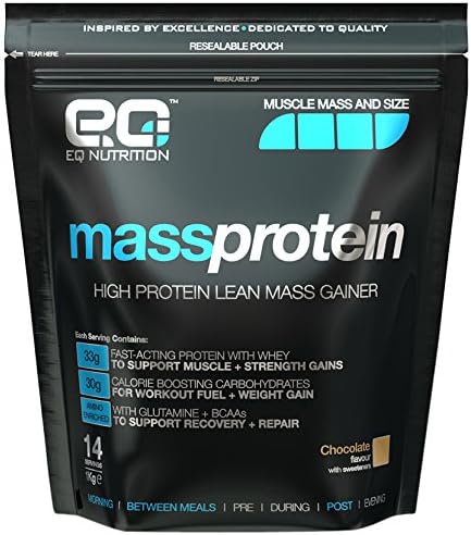 EQ Nutrition 1Kg Strawberry High Protein Weight Gainer Shake Drink