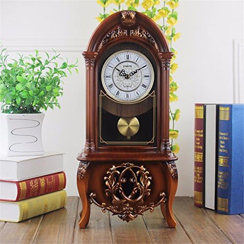 Living room floor clock modern resin mute clock imitation wood clock