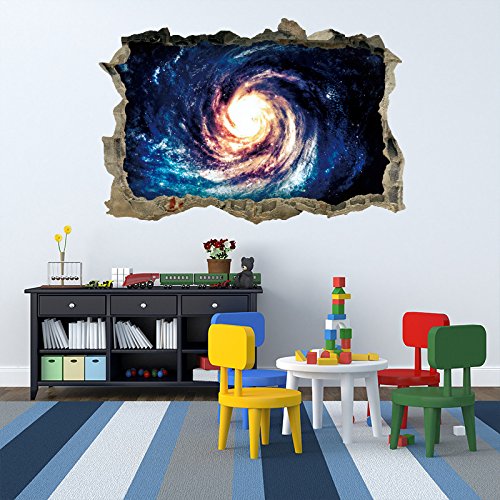 DNVEN 27 inches x 19 inches Galaxy Waves Space Porthole Window Milky Way Galaxy 3d Window View Wall  - //coolthings.us