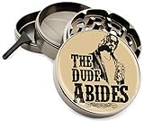 The Dude Abides 4 Piece Herb Grinder Premium Quality Zinc Titanium 2.5