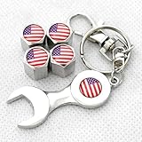US Flag American 4pcs Metal Tire Air Valves Stems