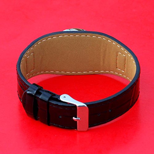 US 1937 Indian Head Buffalo Nickel Coin Magnetic Golf Ball Marker Black PU Faux Leather Golf Bracelet