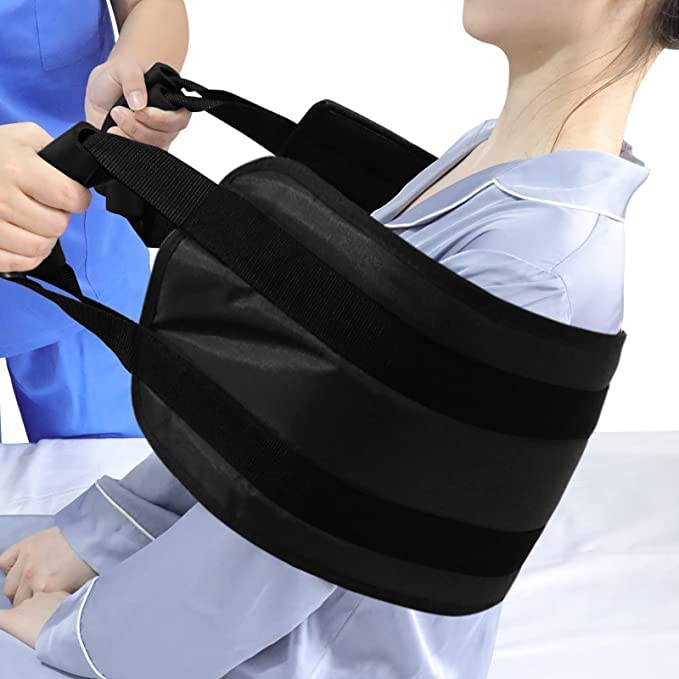 LOSCHEN 80cm Transfer Belt for Patient,Padded Bed Transfer Nursing Sling for Disabled, Elderly, Seniors, Injured-Safely Move from Car, Wheelchair, Bed (Black)