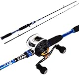 Sougayilang Baitcasting Rod Reel Combos MH Graphite Casting Rod with 11BB Baitcast Fishing Reel Kit