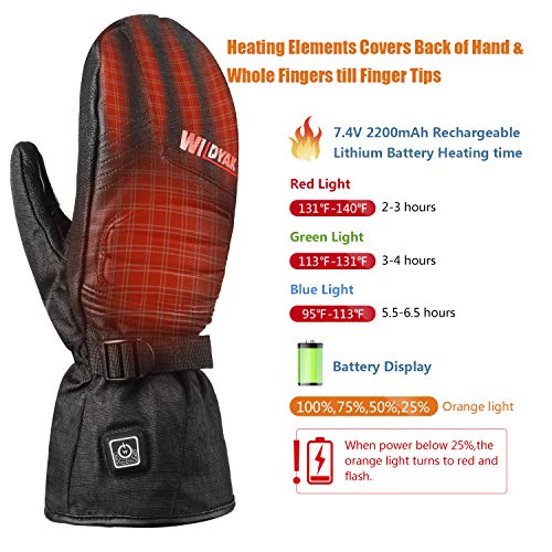 WILDYAK Heated Gloves for Men&Women, Rechargeable Electric Heated